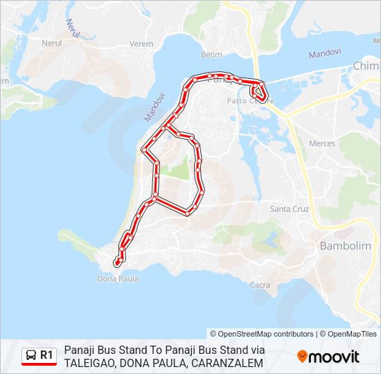 R1 Bus Line Map