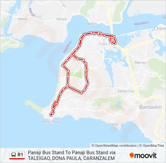 R1 Bus Line Map