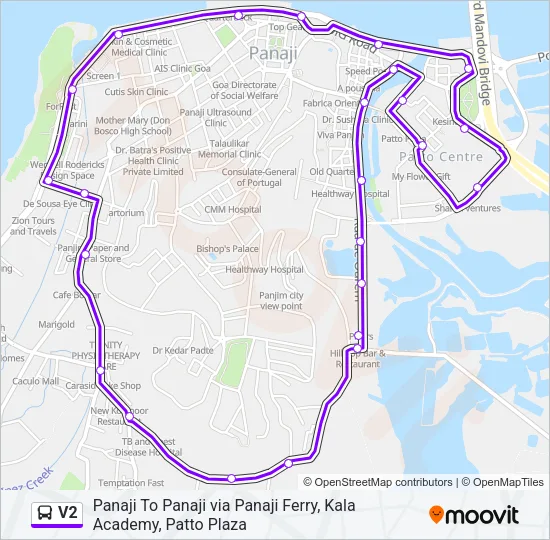 V2 Bus Line Map