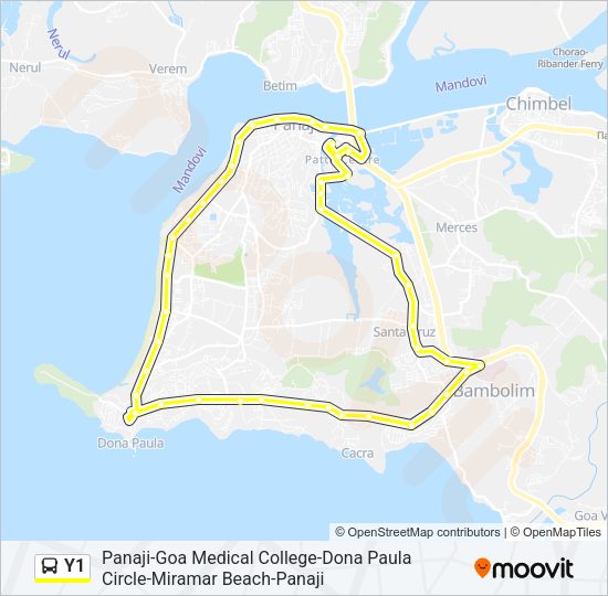 Y1 Bus Line Map