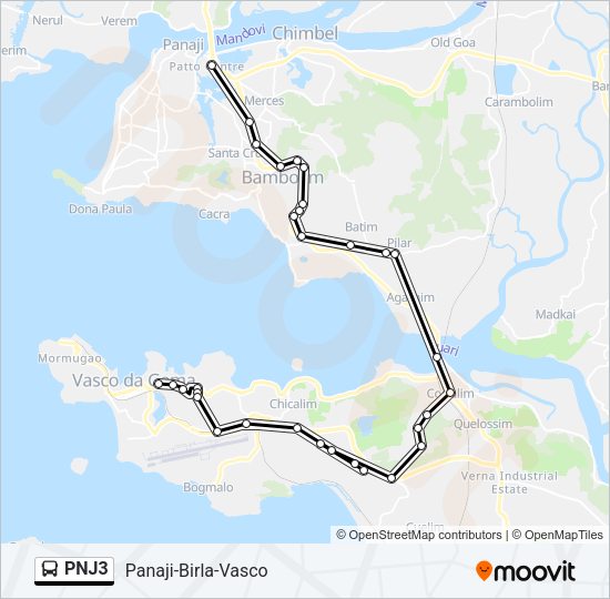 PNJ3 Bus Line Map