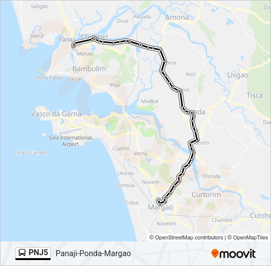 PNJ5 Bus Line Map
