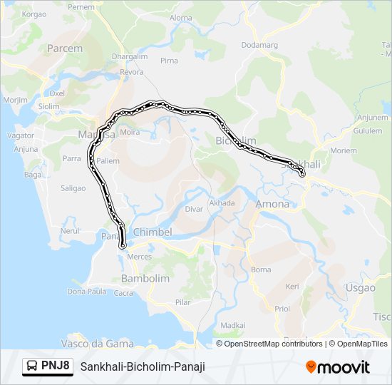 PNJ8 Bus Line Map