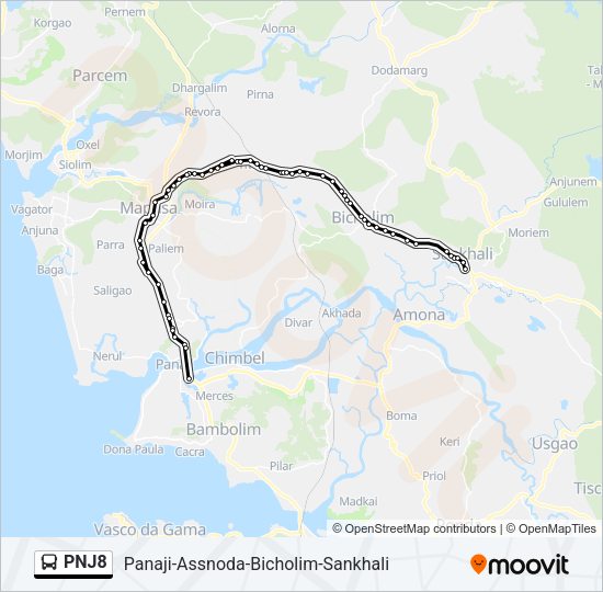 PNJ8 Bus Line Map