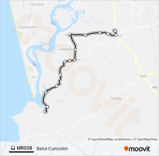 MRG58 Bus Line Map