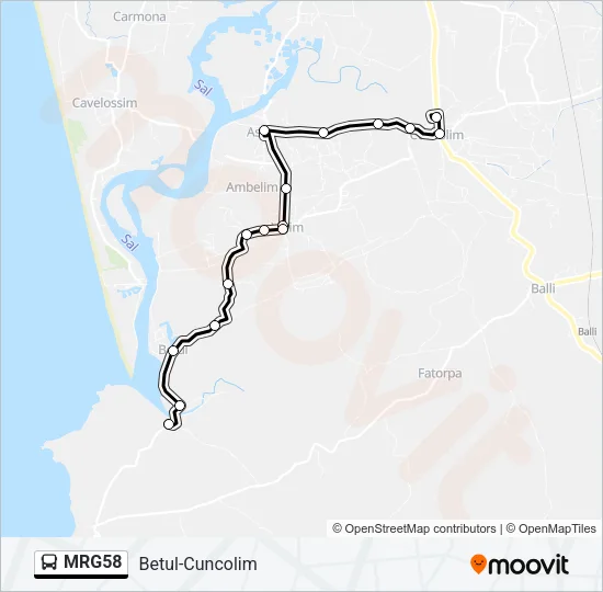 MRG58 Bus Line Map