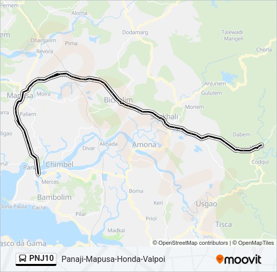 PNJ10 Bus Line Map