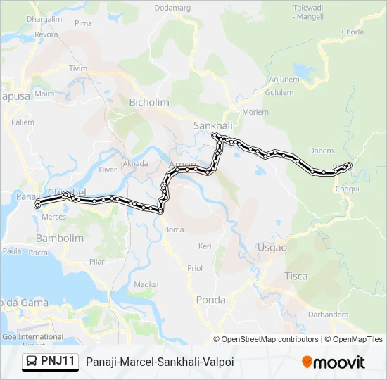 PNJ11 Bus Line Map