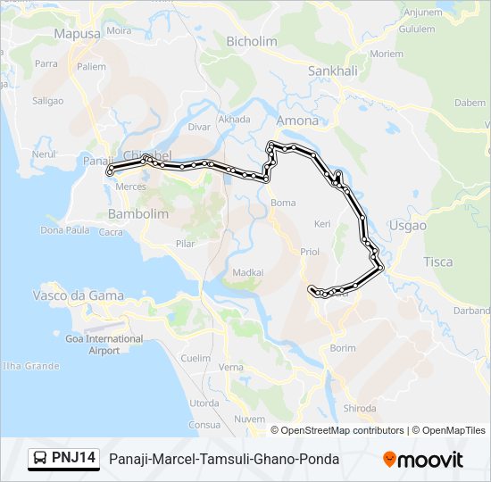 PNJ14 Bus Line Map