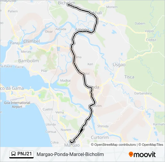 PNJ21 Bus Line Map
