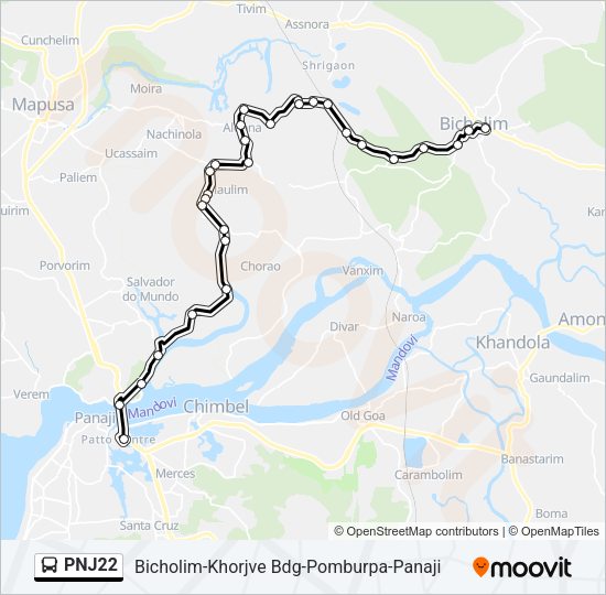 PNJ22 Bus Line Map
