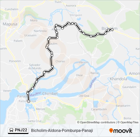 PNJ22 Bus Line Map