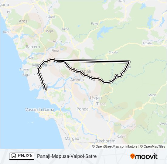 PNJ25 Bus Line Map