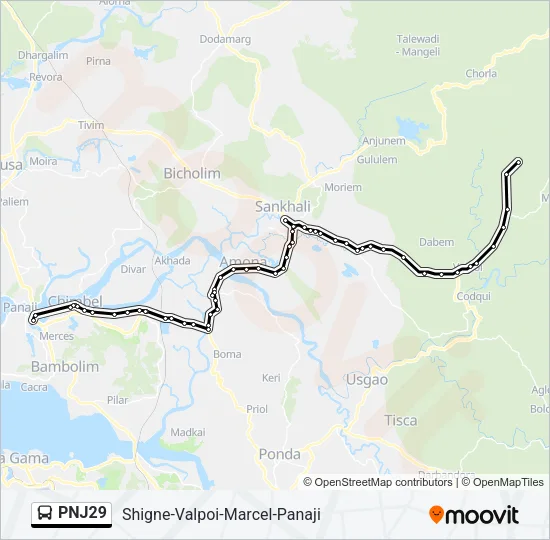 PNJ29 Bus Line Map