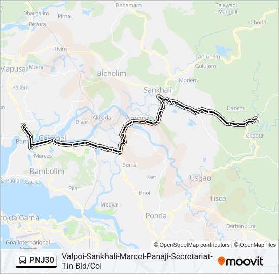 PNJ30 Bus Line Map