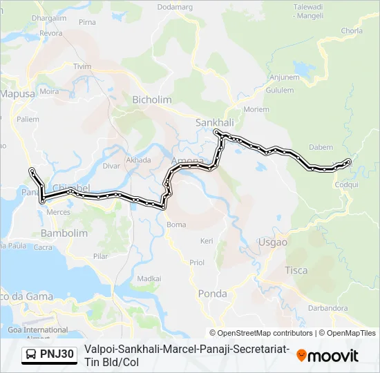 PNJ30 Bus Line Map