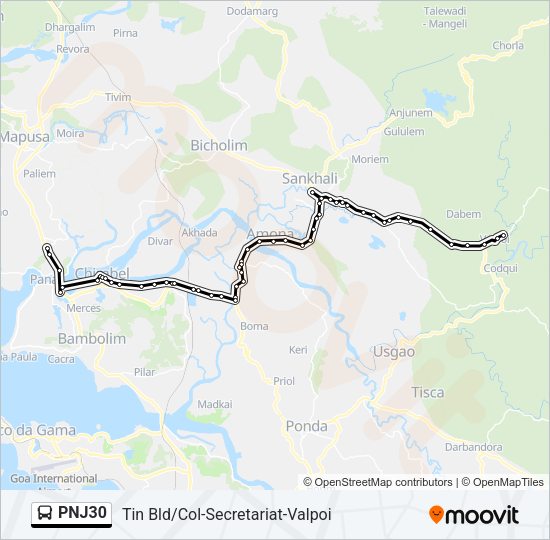 PNJ30 Bus Line Map