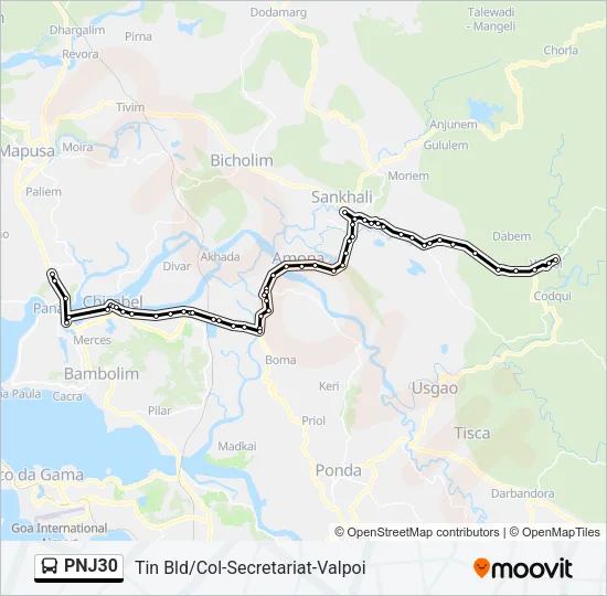 PNJ30 Bus Line Map
