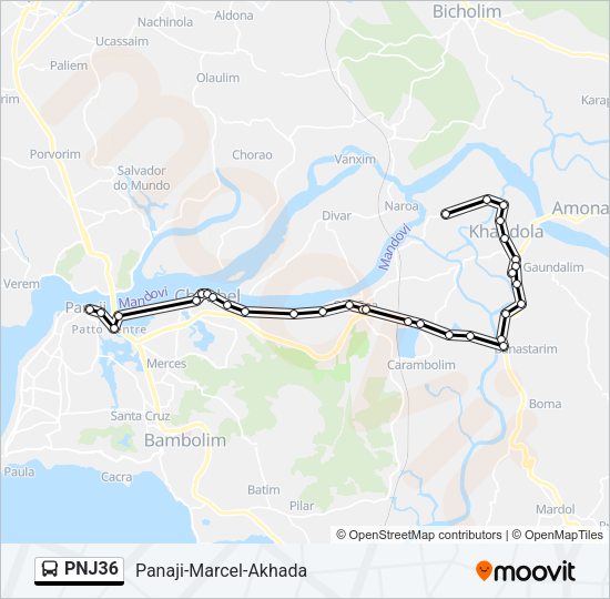 PNJ36 Bus Line Map