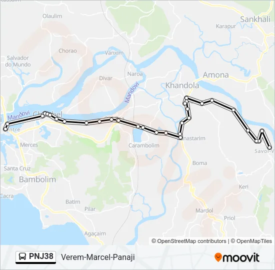 PNJ38 Bus Line Map