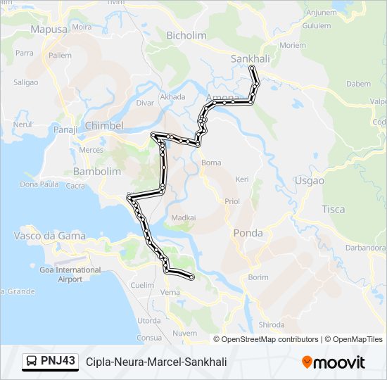 PNJ43 Bus Line Map