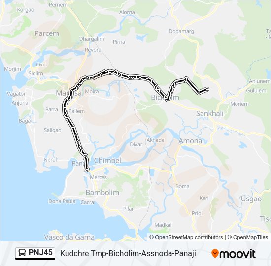 PNJ45 Bus Line Map