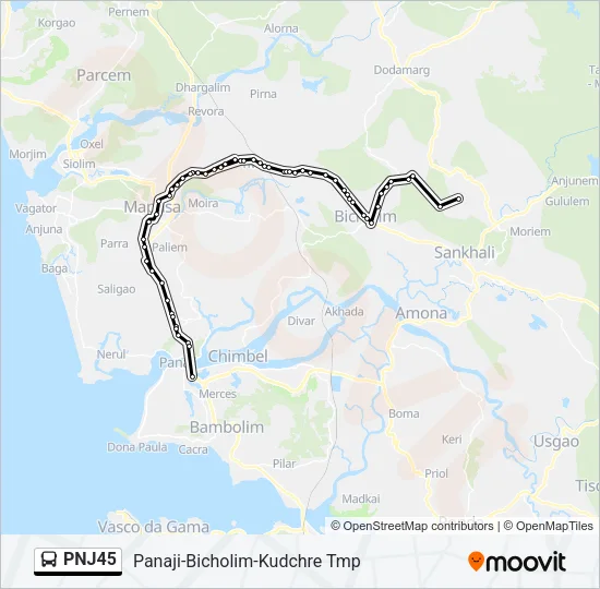 PNJ45 Bus Line Map