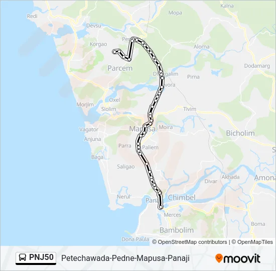 PNJ50 Bus Line Map