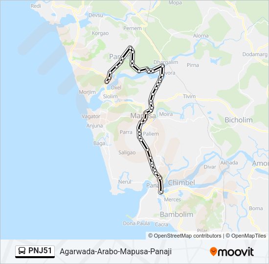 PNJ51 Bus Line Map