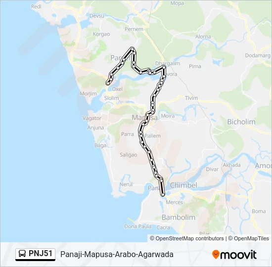 PNJ51 Bus Line Map