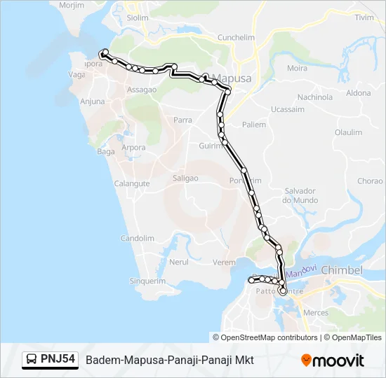 PNJ54 Bus Line Map