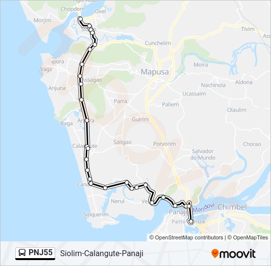 PNJ55 Bus Line Map