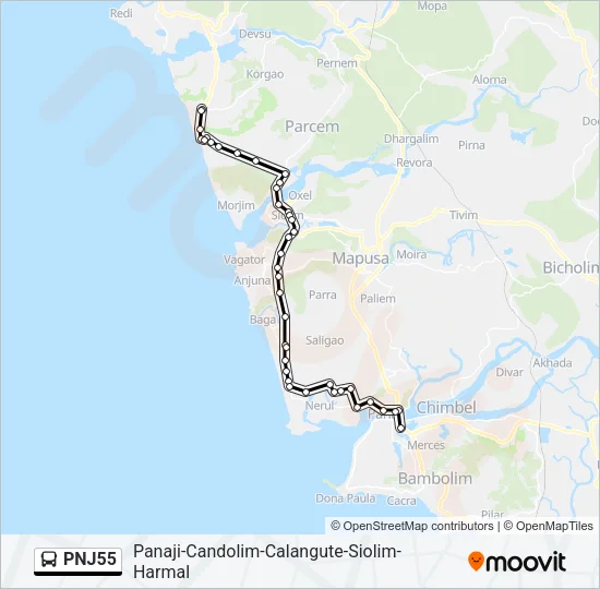 PNJ55 Bus Line Map