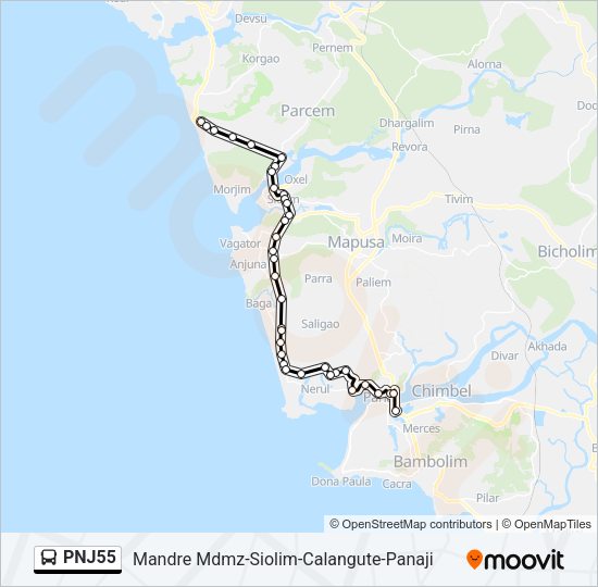 PNJ55 Bus Line Map