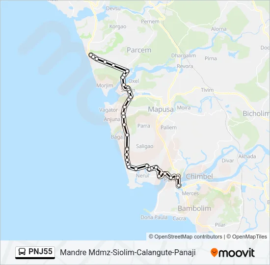 PNJ55 Bus Line Map