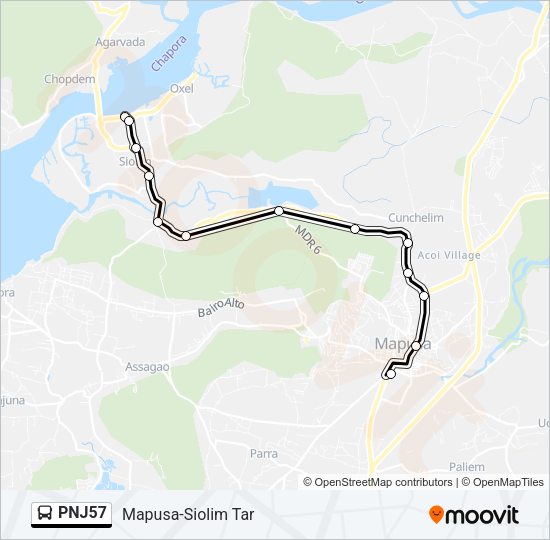 PNJ57 Bus Line Map