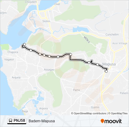 PNJ58 Bus Line Map