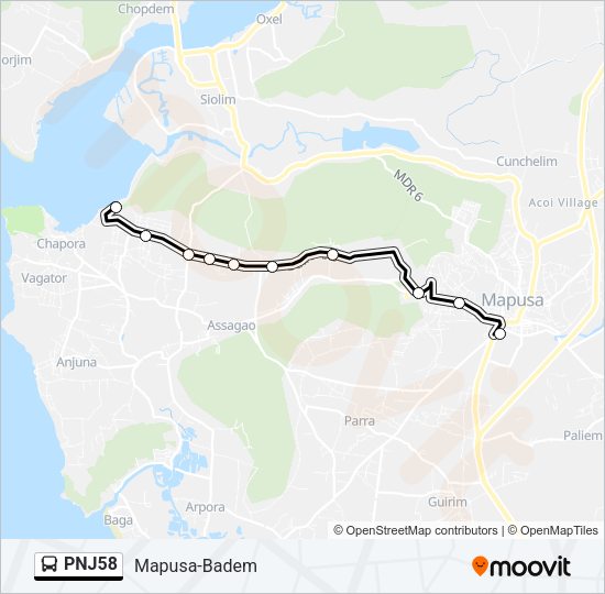 PNJ58 Bus Line Map
