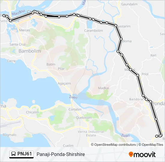 PNJ61 Bus Line Map
