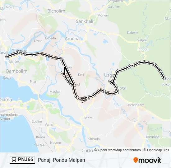 PNJ66 Bus Line Map