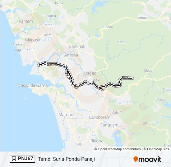 PNJ67 Bus Line Map