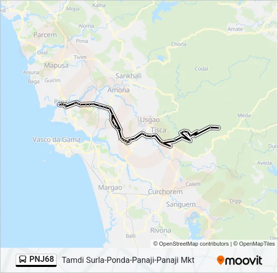 PNJ68 Bus Line Map