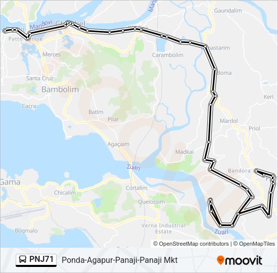 PNJ71 Bus Line Map