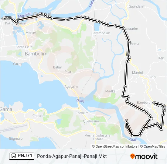 PNJ71 Bus Line Map