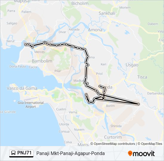 PNJ71 Bus Line Map