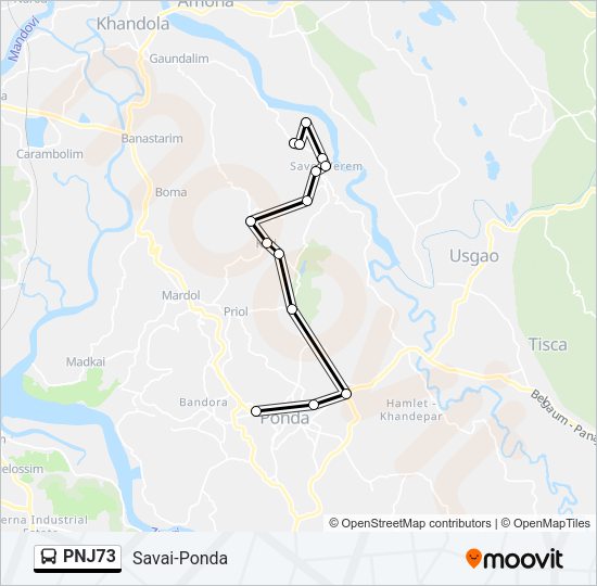 PNJ73 Bus Line Map