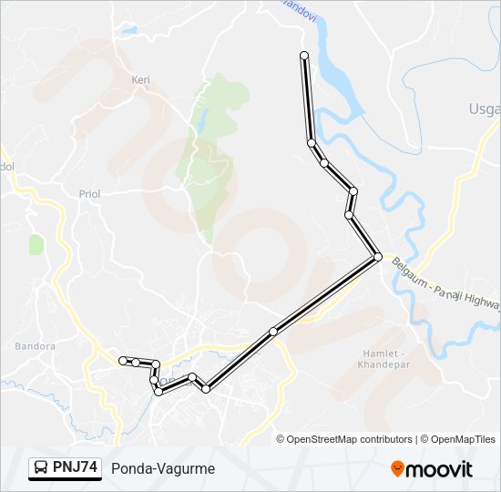PNJ74 Bus Line Map
