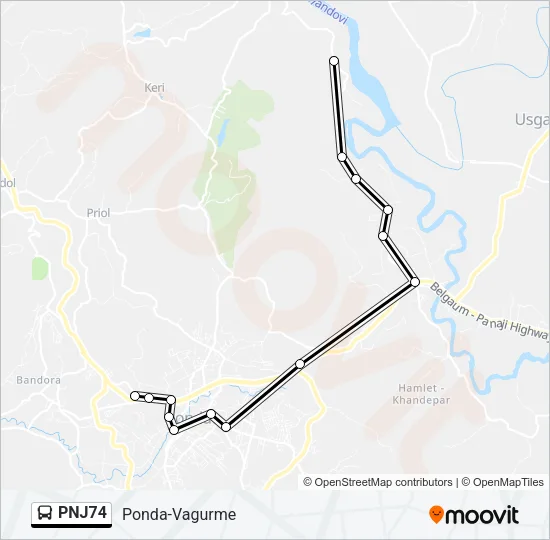 PNJ74 Bus Line Map