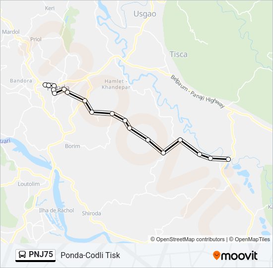 PNJ75 Bus Line Map