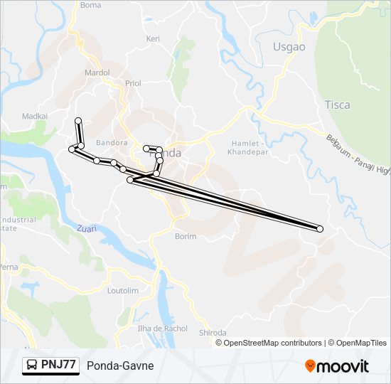 PNJ77 Bus Line Map